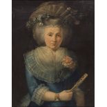 NORTH EUROPEAN PAINTER, END 18TH CENTURY Gentlewoman's portrait with fan and bracelet Oil on canvas,