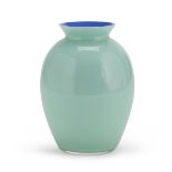 CHARLES MORETTI (Murano 1934 - 2014) Small green and blue, vase 21st century Diameter cm. 16 x 12