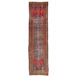 RARE ANTIQUE MALAYER RUNNER, LATE 19TH CENTURY with design of sequence of tulips and secondary
