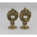 A PAIR OF FRIEZES IN ORMOLU, 18TH CENTURY chiseled to leaves and roccailles. Measures cm. 11 x 6 x