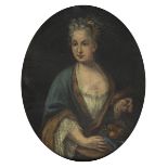 ITALIAN PAINTER, 18TH CENTURY Woman's portrait with fruit Woman's portrait with flowers Oval a