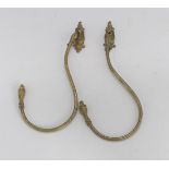 PAIR OF CURTAIN ROD IN ORMOLU, END 18TH CENTURY chiseled to leaves and climbers. Measures cm. 37 x 2