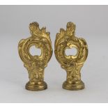 A PAIR OF SMALL FRIEZES IN BRONZE, 18TH CENTURY chiseled to plant flame. Measures cm. 15 x 8 x 5.