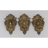 THREE SMALL PLAFONIERE IN ORMOLU, END 18TH CENTURY you chisel to roccailles, leaves and flowers.