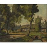 BEN LOURENS (Rotterdam 1910 - En Keep 1987) Dutch landscape with farm Oil on canvas, cm. 40 x 50