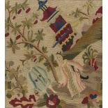 ARRAS QUILT, FRANCE EARLY 20TH CENTURY representing Chinese landscape with figures. Measures cm.
