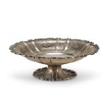 SMALL CAKESTAND IN SILVER, PUNCH MILAN 1944/1968 Title 800/1000. Measures cm. 8 x 22, weight gr.