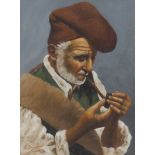 ITALIAN PAINTER, EARLY 20TH CENTURY FISHER SMOKING THE PIPE Oil on panel, cm. 40 x 30 Signed lower