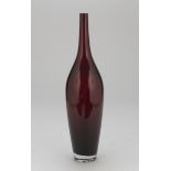 MURANO VASE '50S in red glass. Measures cm. 44 x 12. VASO, MURANO ANNI '50 in vetro sommerso