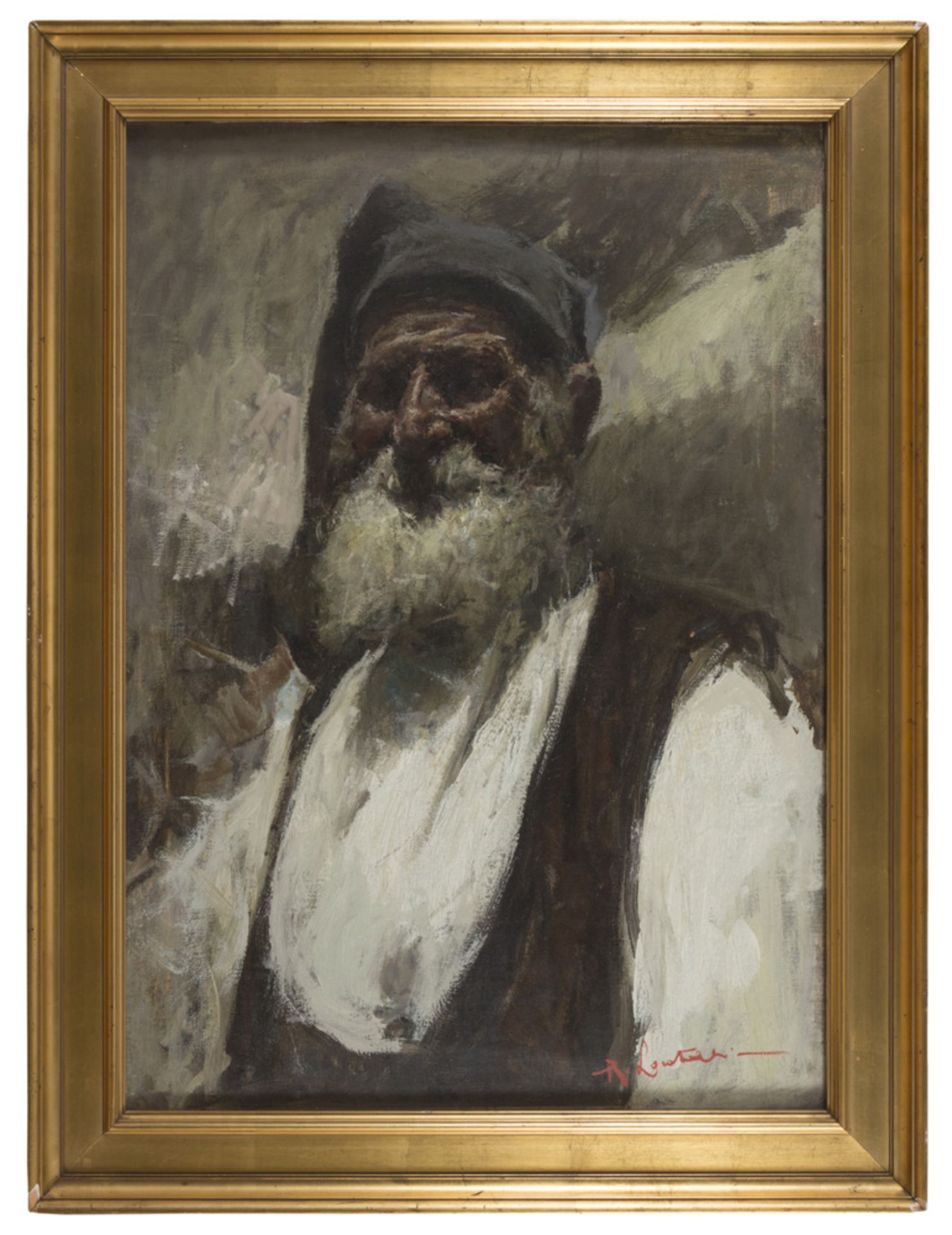 ROMUALDO FRED LOCATELLI Bergamo 1905 - Manila 1943 SARDINIAN SHEPHERD Oil on canvas, cm. 85 x 60