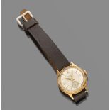 WRIST WATCH, BRAND JUNGHANS case in steel and yellow gold., manual movement, champagne enamel dial