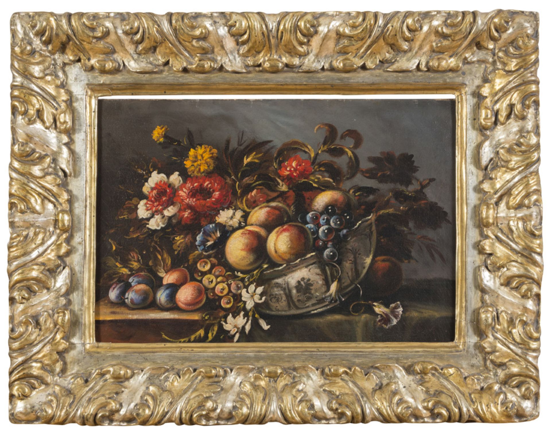 ITALIAN PAINTER, EARLY 20TH CENTURY STILL LIFE OF FRUIT AND FLOWERS