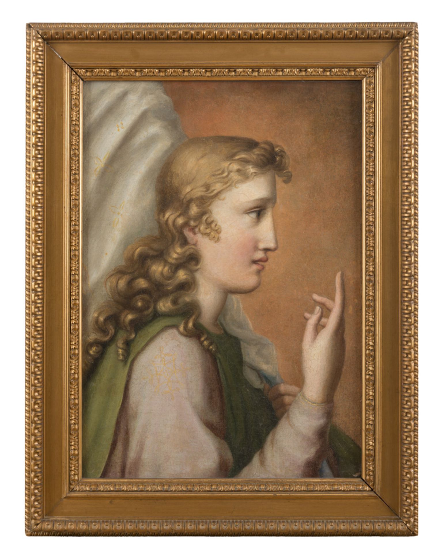 ROMAN PAINTER, 18TH CENTURY ALLEGORICAL FIGURE Oil on canvas, cm. 57 x 41,5 Gilded frame