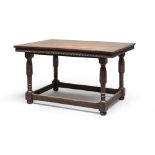 BEAUTIFUL TABLE IN WALNUT, PROBABLY BOLOGNA, END 18TH CENTURY with rectangular top, fluted apron.