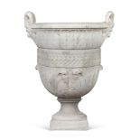 EXTRAORDINARY VASE IN WHITE STATUARY MARBLE, ROME FINE 17TH CENTURY