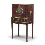 RARE SMALL COIN CABINET, NORTHERN ITALY LATE 18TH CENTURY two bodies in wood lacquered to faux