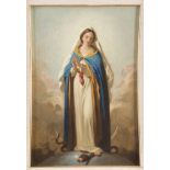 NEAPOLITAN PAINTER, HALF 19TH CENTURY IMMACULATE VIRGIN Oil on canvas, cm. 42 x 30 Not signed