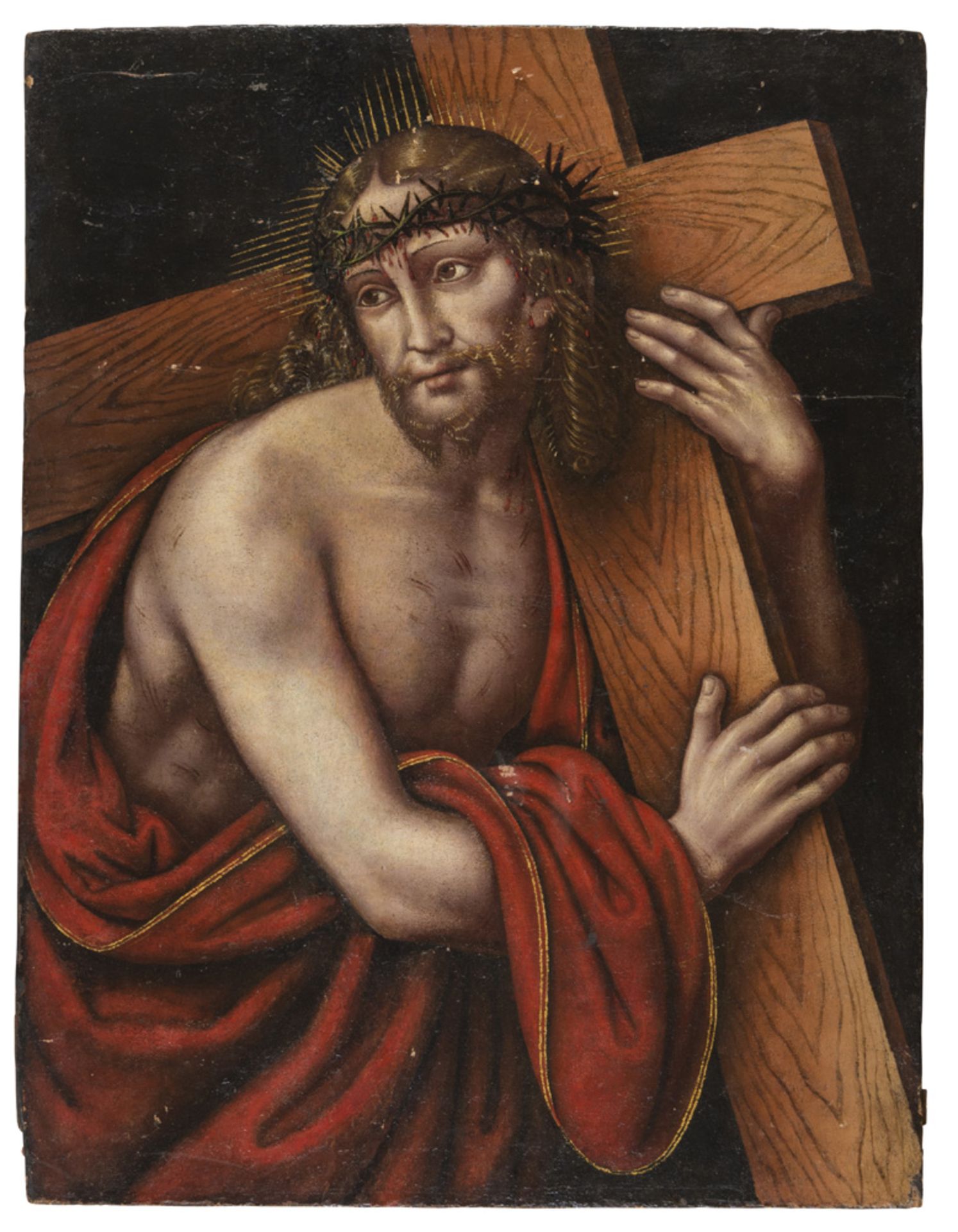 GIOVAN PIETRO RIZZOLI called GIAMPIETRINO (workshop of) (Active 1495 - 1549) CHRIST CARRYING THE