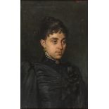 LUIGI SERENA (Montebelluna 1855 - 1911) WOMAN'S PORTRAIT Oil on canvas, cm. 38 x 24 Signature