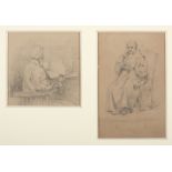 LUIGI BRIZZOLARA (Chiavari 1868 - Genova 1937) LITERATUS FRIAR Two pencil on brown paper, cm. 21 x