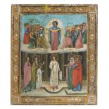 RUSSIAN SCHOOL, 19TH CENTURY THE MADONNA OF POKROV Tempera on panel cm. 31 x 26,5 CONDITIONS Some