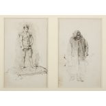 LUIGI BRIZZOLARA (Chiavari 1868 - Genoa 1937) Figures in sixteenth-century dresses Two ink on