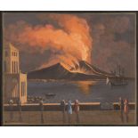 NEAPOLITAN PAINTER, EARLY 20TH CENTURY ERUPTION OF THE VESUVIUS, 1842 Gouache, cm. 34 x 41 Coeval