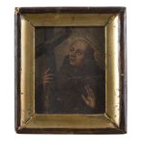 ITALIAN PAINTER, 18TH CENTURY ST. PIETRO OF ALCANTARA Oil on copper, cm. 10,2 x 8,5 Lacquered
