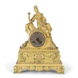 SMALL TABLE CLOCK IN ORMOLU, 19TH CENTURY with body chiseled with twisted leaves, ramages, dragons