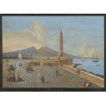 NEAPOLITAN PAINTER, EARLY 20TH CENTURY VIEW OF THE LIGHTHOUSE Gouache, cm. 48 x 63 Subtitled FRAME