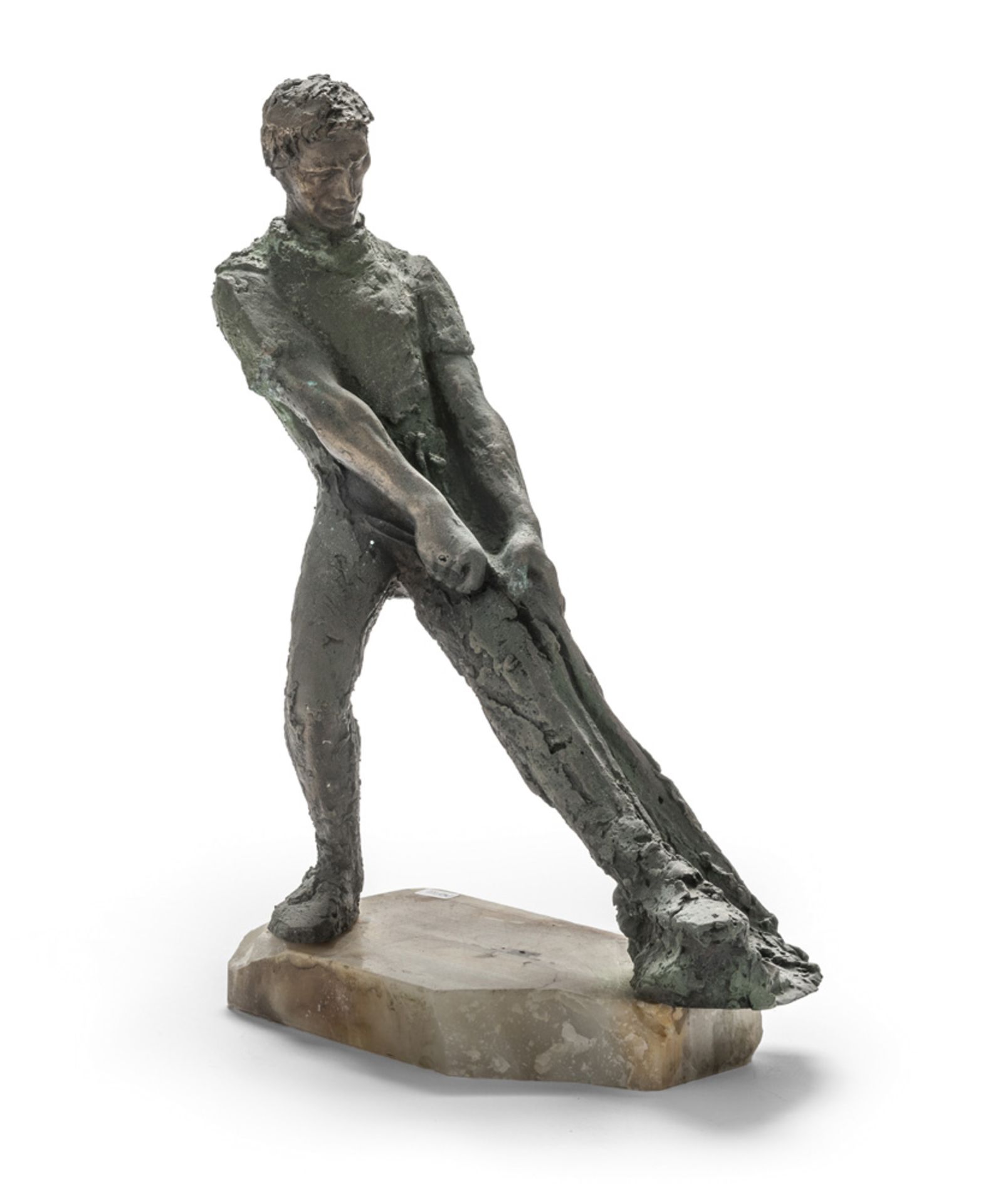 MILOS BORC (Trieste 1912 - 2001) Fisherman Bronze sculpture, h. cm. 32 Signature on the right foot