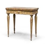 RARE SMALL CONSOLE IN GILTWOOD, ROME, PERIOD LUIGI XVI with splendid top in African, coeval and