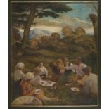 CAESAR PERUZZI (Montelupone 1894 - Recanati 1995) Lunchtime Oil on canvas, cm. 60 x 50 Signature