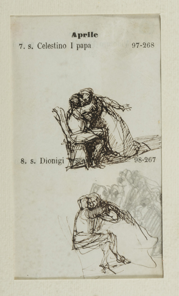 SCIPIONE VANNUTELLI (Genazzano 1834 - Rome 1894) TWO SKETCHES OF A KISSING COUPLE India ink on