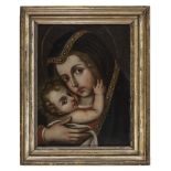 ITALIAN PAINTER, 18TH CENTURY VIRGIN AND CHILD Oil on canvas, cm. 47 x 36 Lacquered frame PITTORE