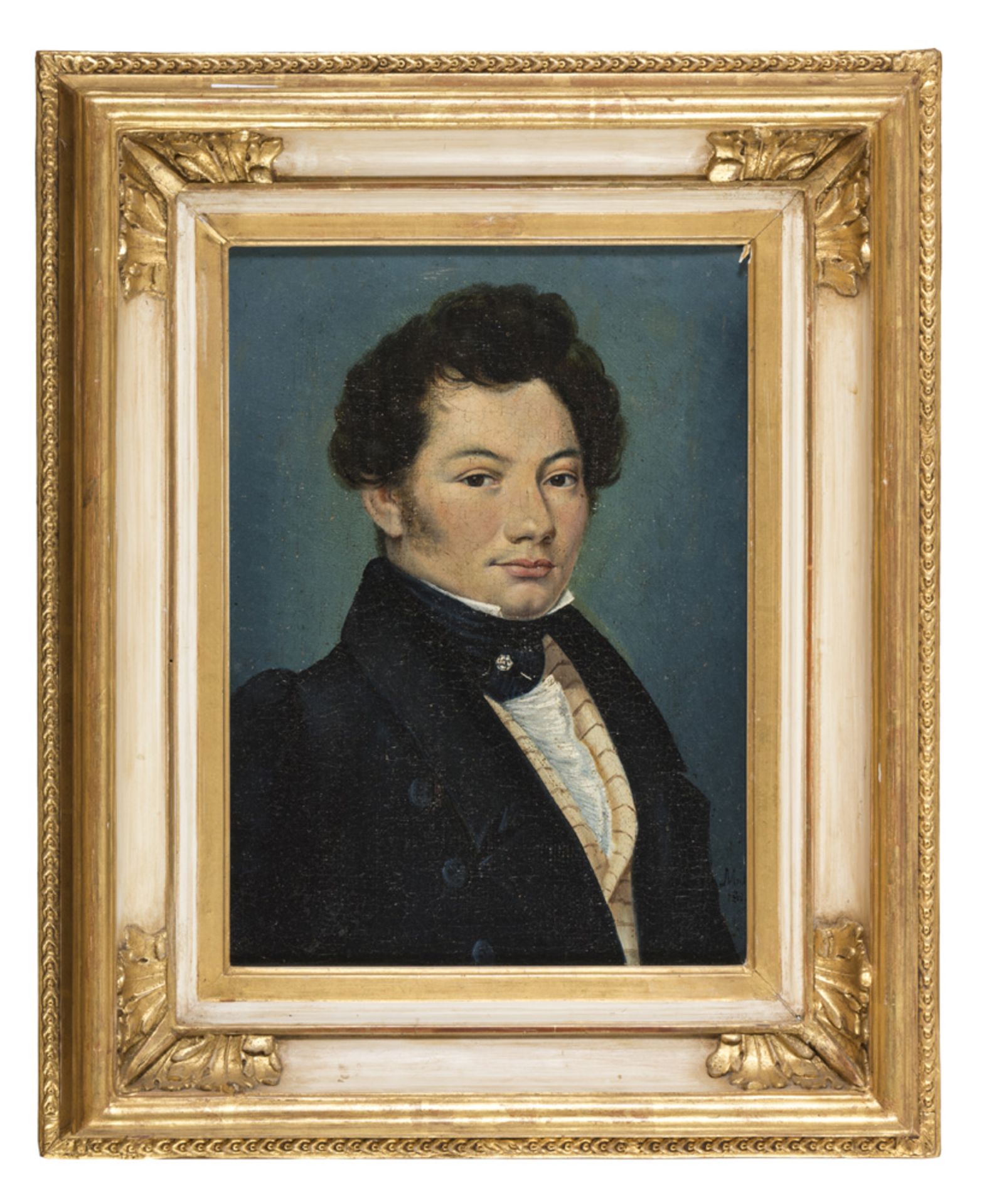 FRENCH PAINTER, EARLY 19TH CENTURY PORTRAIT OF YOUNG MAN Oil on canvas, cm. 32 x 22 FRAME Swept