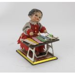 AUTOMA TOY, SECOND HALF OF 20TH CENTURY in tin, metal and plastic, represent little girl playing the