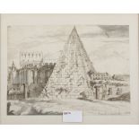 PAINTER OF 20TH CENTURY A VIEW OF THE CESTIA PYRAMID