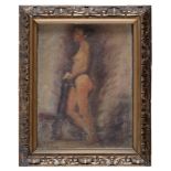 ITALIAN PAINTER, 20TH CENTURY ACADEMIC NUDE Oil on cardboard, cm. 21 x 16 Signed 'O. Vecchi