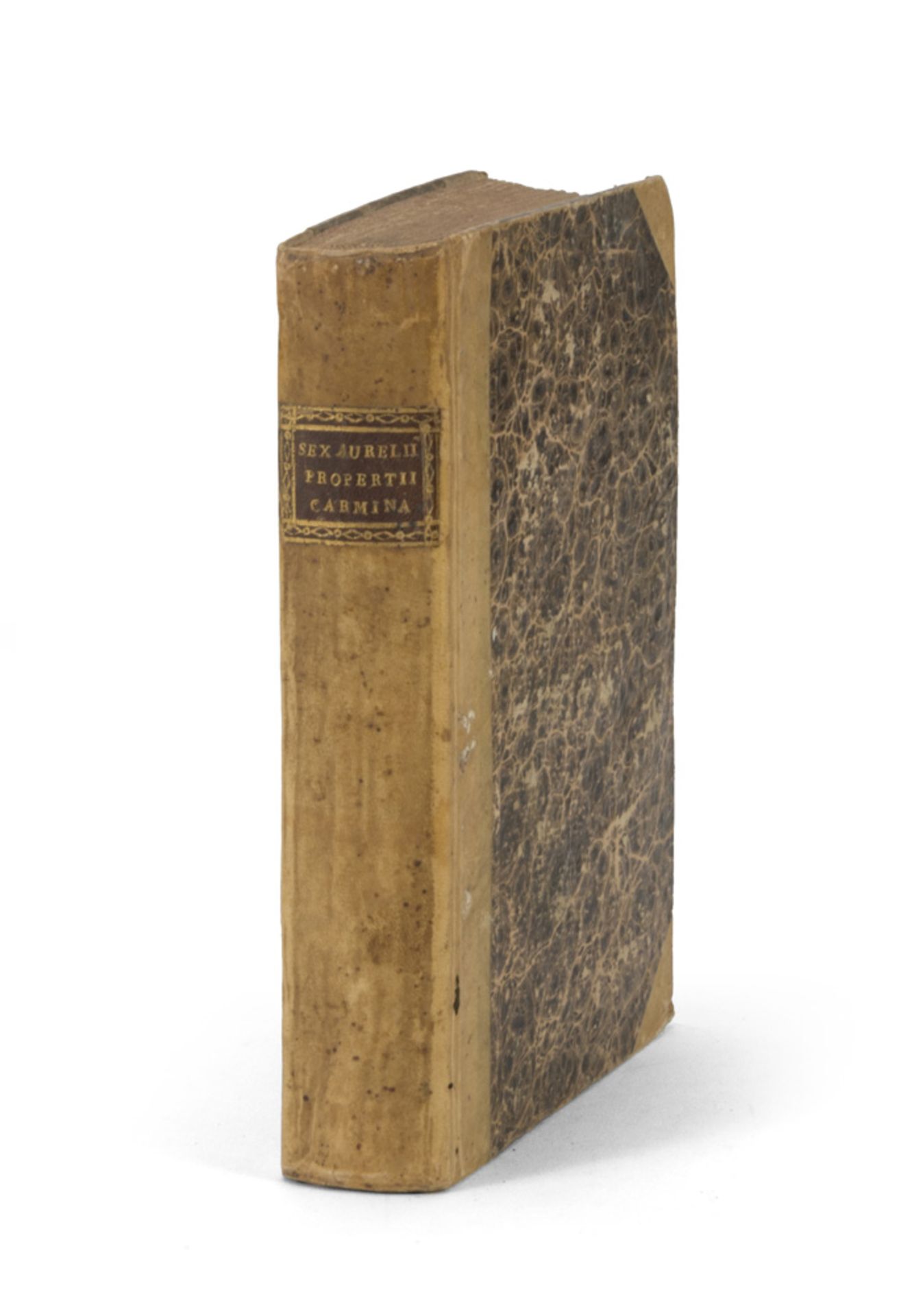 VATICAN PROPERTY Propertii Urbii et Carmina. A volume. Ed. 1791. Half parchment. PROPRIETÀ