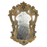 MIRROR IN LACQUERED WOOD, PAPAL STATES, MARCHE EARLY 18TH CENTURY