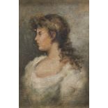 ITALIAN PAINTER, EARLY 19TH CENTURY YOUNG WOMAN Oil on cardboard, cm. 25 x 17 Signed 'PA' bottom