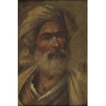 RUSSIAN PAINTER, 19TH CENTURY ARAB'S PORTRAIT Oil on panel, cm. 20 x 15 Initials at the bottom