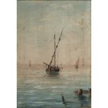 ITALIAN PAINTER, END 19TH CENTURY SEASIDE WITH FISHERBOAT SEASIDE WITH FISHERBOAT A pair of oil