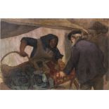 ITALIAN PAINTER OF THE 20TH CENTURY At the market Oil on canvas, cm. 120 x 180 Not signed PITTORE