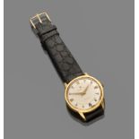 WRIST WATCH, BRAND ZENITH gilded steel case, manual movement, champagne enamel dial with applied