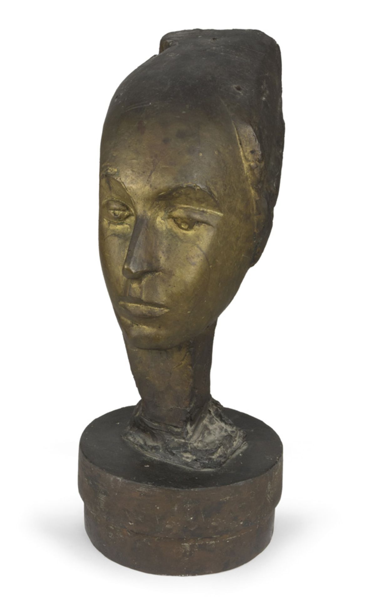 UMBERTO MASTROIANNI (Fountain Liri 1910 - Sea 1998) Woman's portrait, 1950s Bronze sculpture, cm. 65