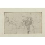 SCIPIONE VANNUTELLI (Genazzano 1834 - Rome 1894) SKETCH OF FEMALE FIGURES WITH PARASOL Pencil on