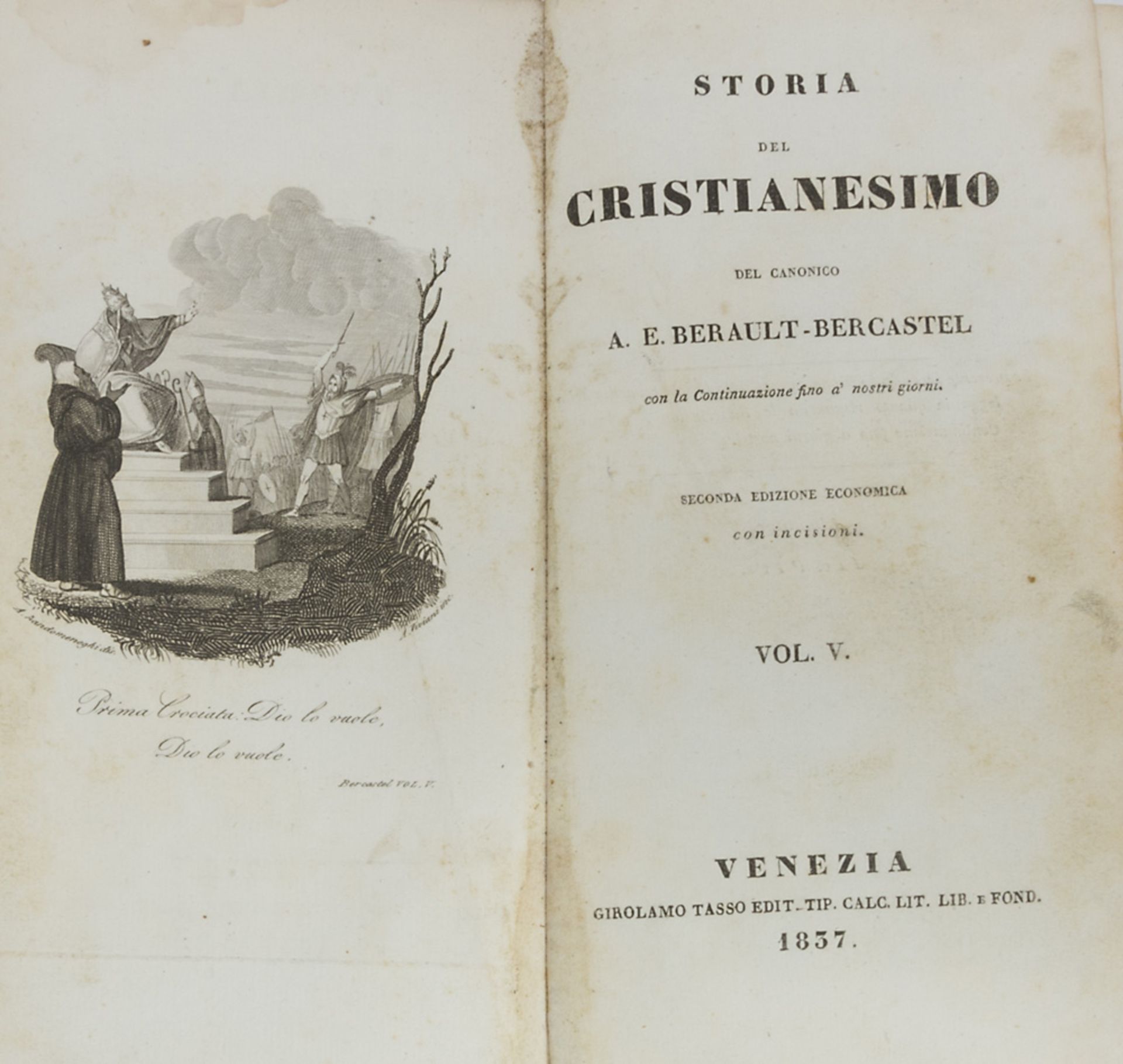 HISTORY OF THE CHRISTIANITY Bercastel, History of the Christianity. Twelve volumes. Ed. Venice 1837.