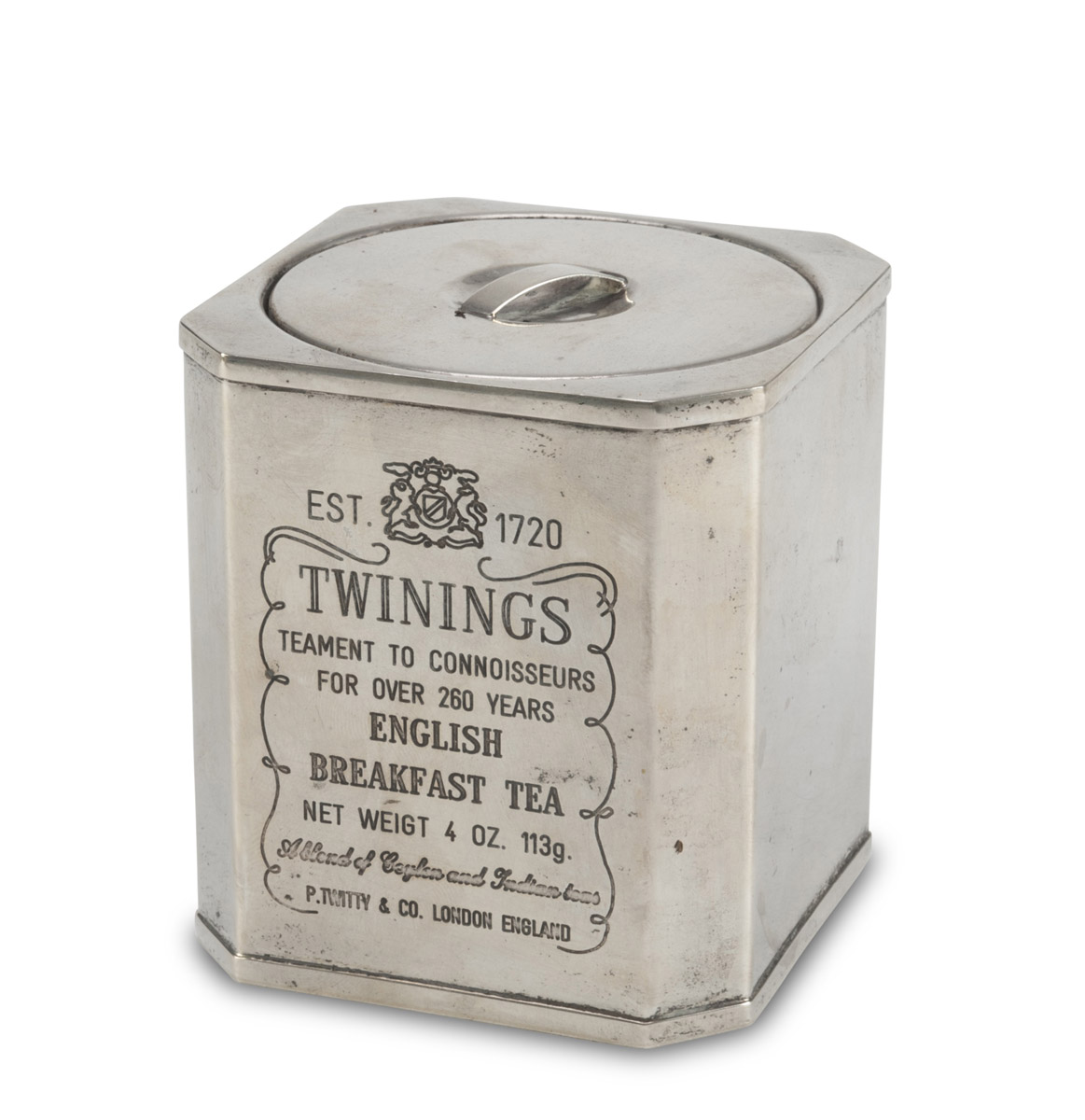 TEA BOX, TWINNINGS PUNCH FLORENCE, POST 1968 Title 800/1000. Measures cm. 9 x 9, weight gr. 276.